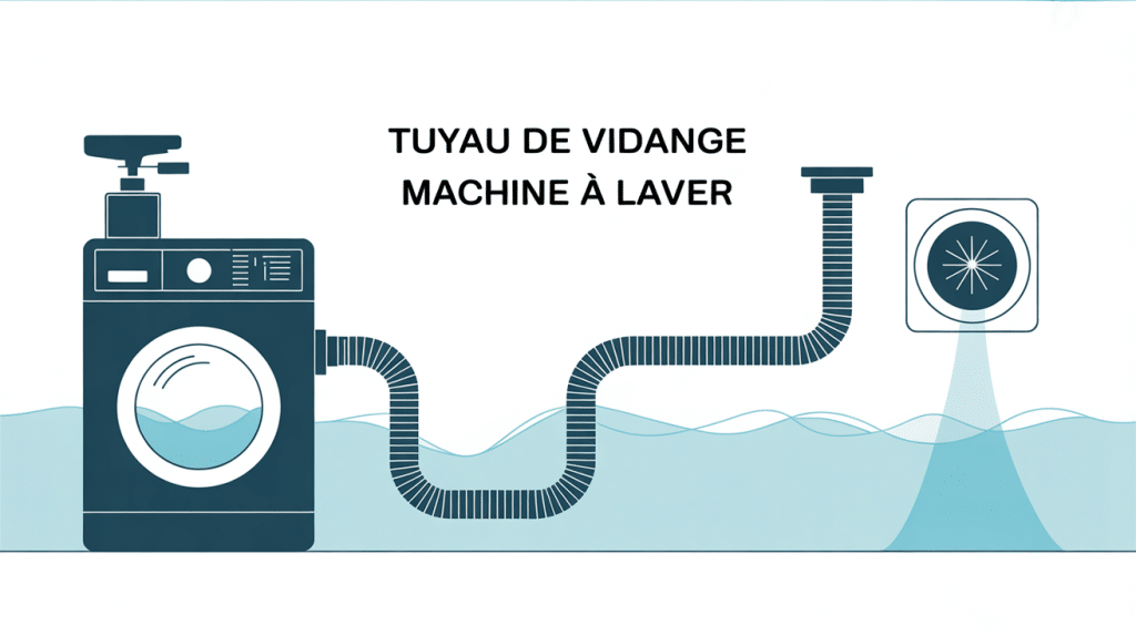 illustration tuyau vidange machine à laver et évacuation