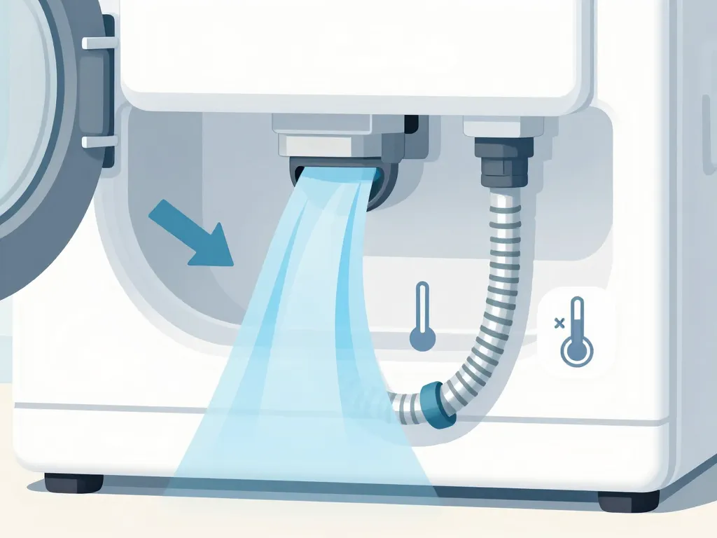 schéma fonction tuyau vidange machine à laver
