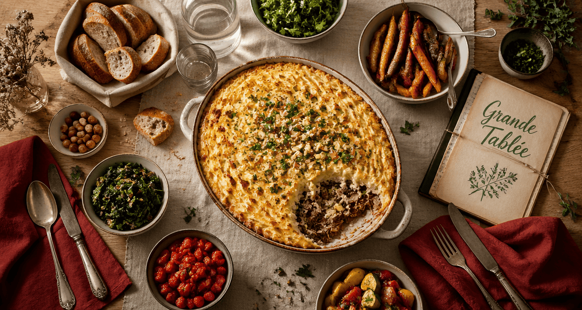 recette 10 personnes parmentier de canard confit sur table