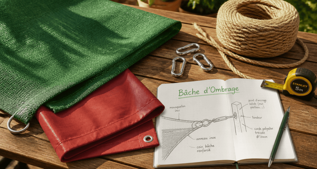 baches ombrage accessoires terrasse bois