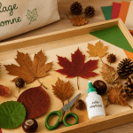bricolage automne maternelle feuilles et outils