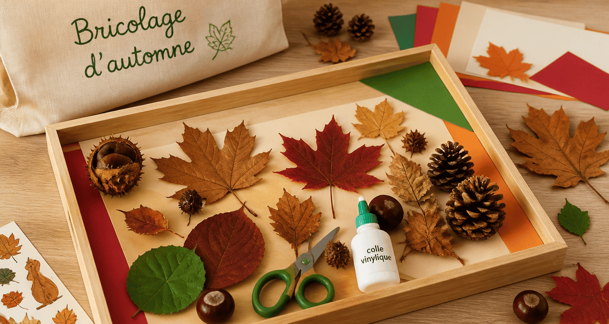 bricolage automne maternelle feuilles et outils