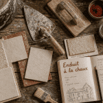 chaux enduit outils textures chantier