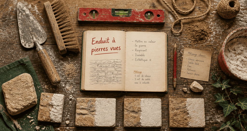 enduit pierre vue outils et pierres naturelles