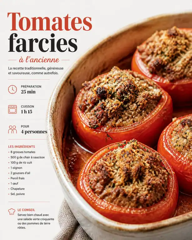 Recette de tomates farcies à l'ancienne au four