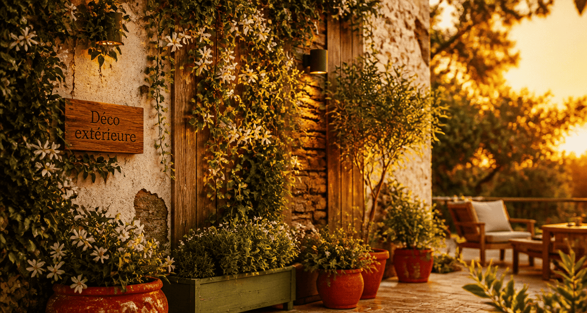 idee pour cacher un mur exterieur avec plantes grimpantes et deco