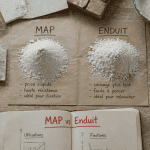 map enduit de rebouchage sur plan de travail atelier