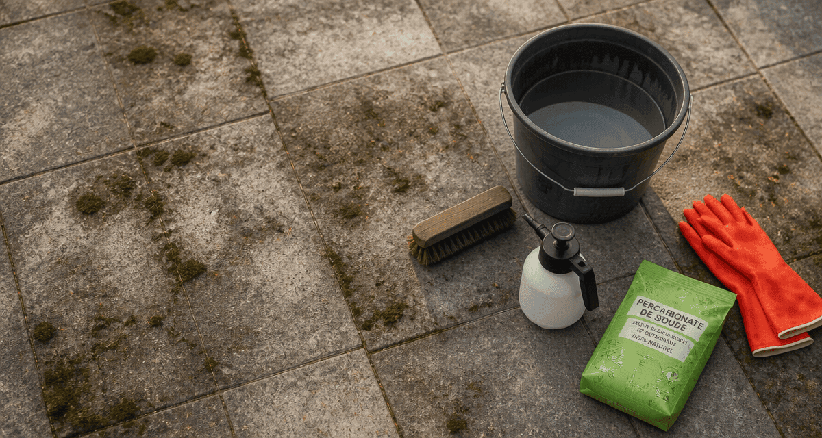 nettoyage dalle terrasse javel brosse et percarbonate