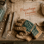 outils piquetage mur sur établi