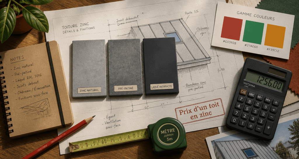 prix d un toit en zinc échantillons zinc plan toiture