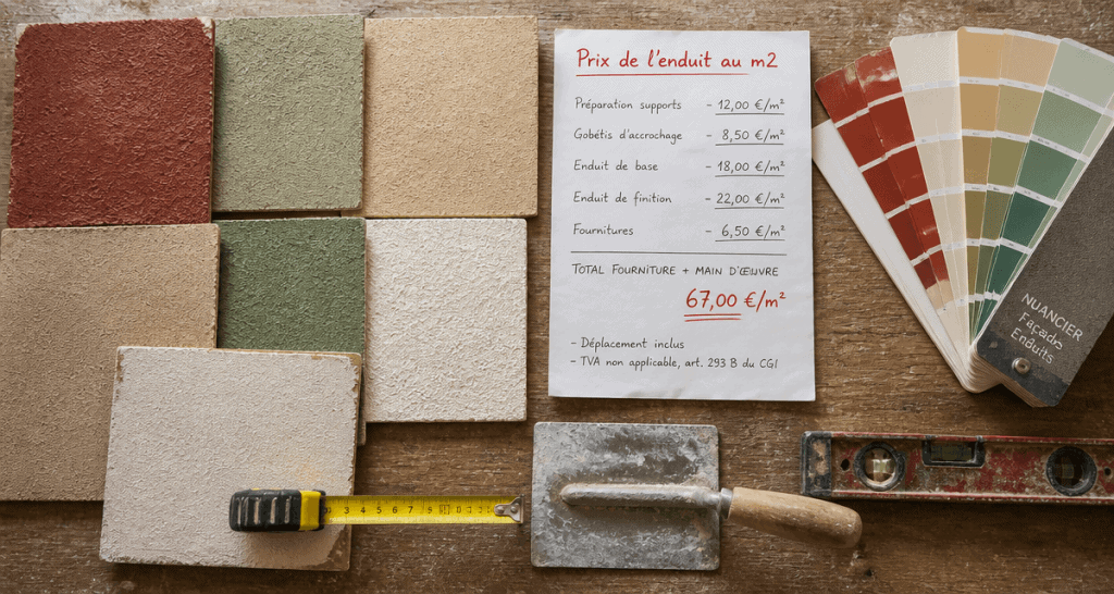 prix enduit m2 outils nuancier devis chantier