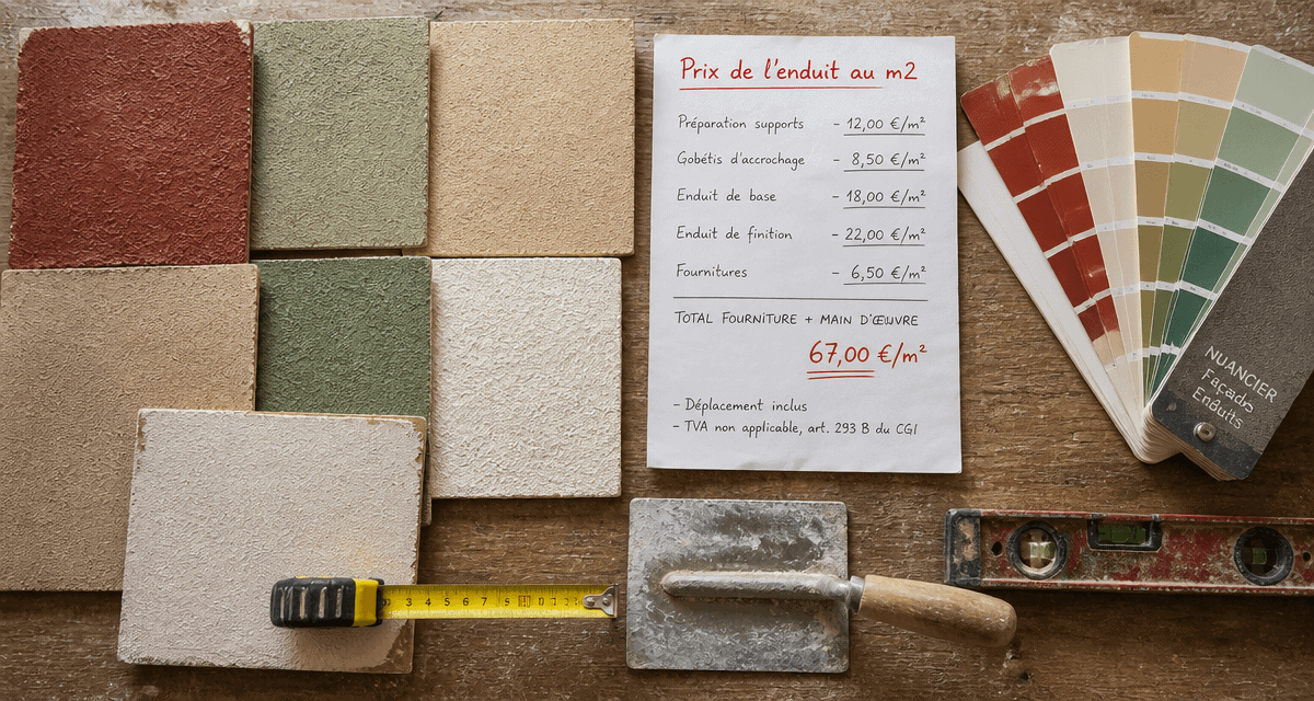prix enduit m2 outils nuancier devis chantier