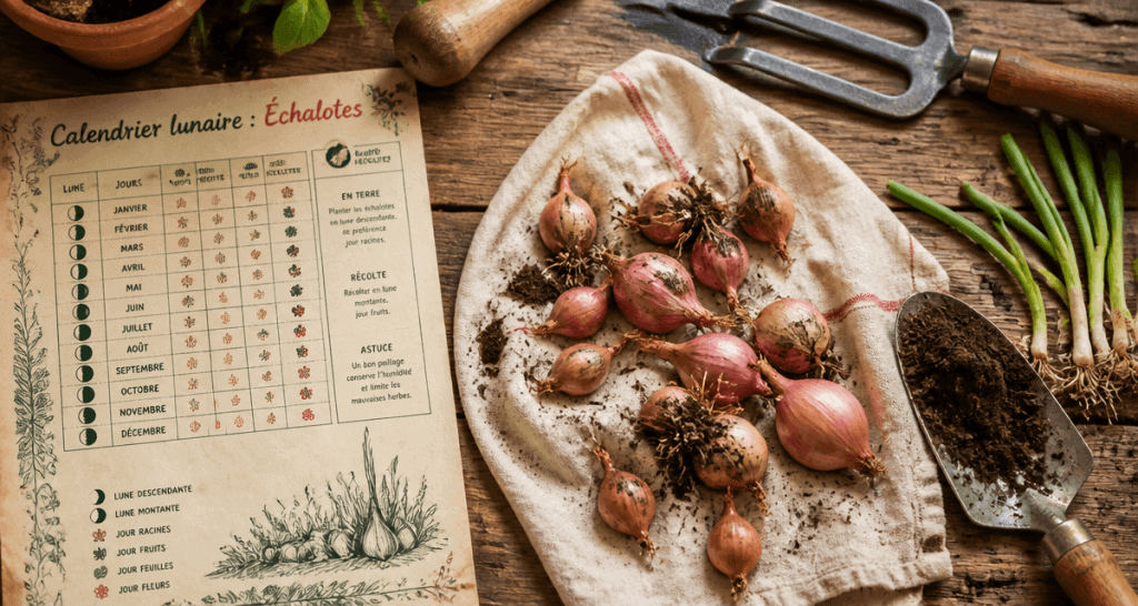 quand planter les échalotes avec la lune calendrier et bulbes