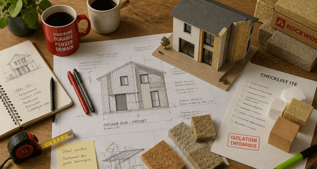 ravalement ite plan façade matériaux isolants