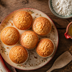recette pour muffins nature sur table rustique