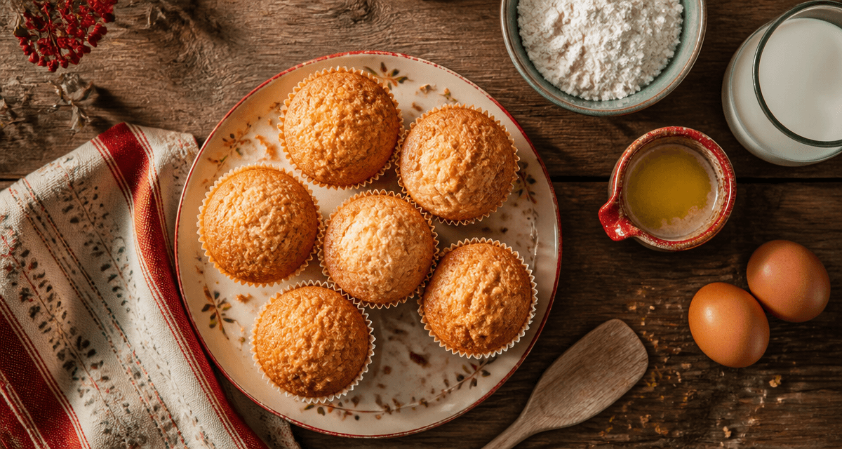 recette pour muffins nature sur table rustique