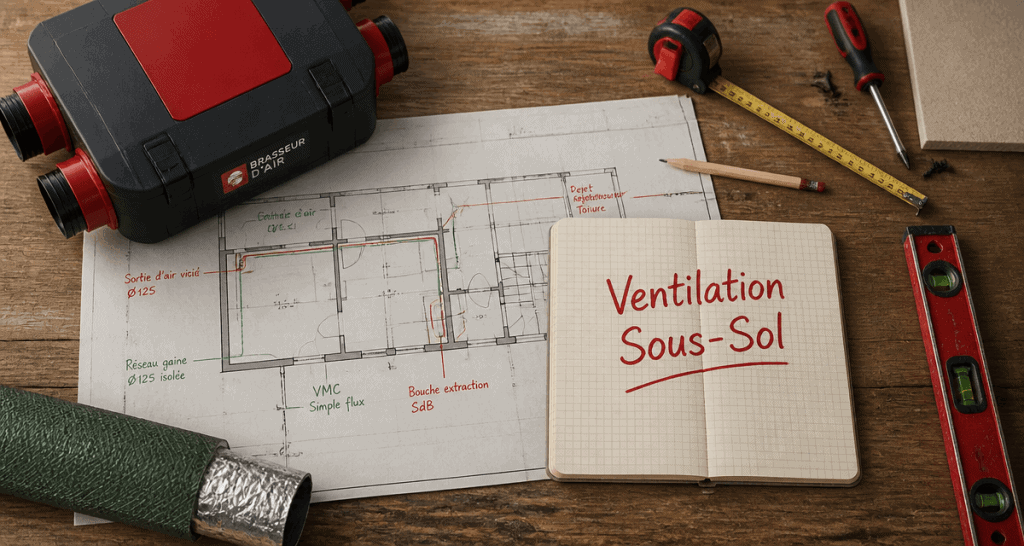 ventilation mecanique sous sol outils plans