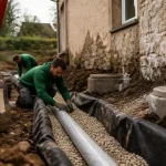 Drainage maison ancienne prix : pose de drain périphérique autour des fondations