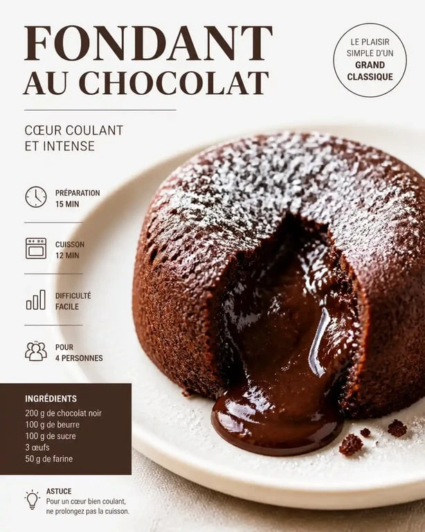 Fondant au chocolat réalisé au robot Companion, le meilleur gâteau au companion