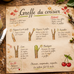 quand greffer un cerisier outils de greffe sur table