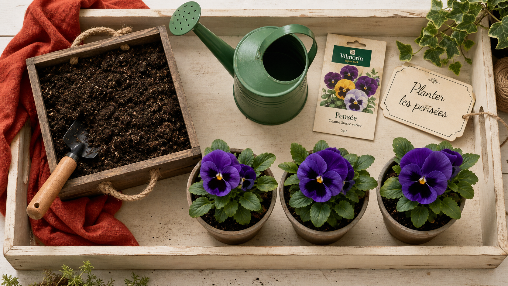 Quand planter des pensées : godets de pensées en fleurs, calendrier de plantation