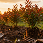 Quand planter photinia : motte humide et sol préparé pour une haie