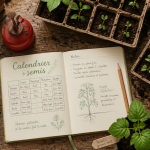 quand semer graines de tomates sur table de jardinage