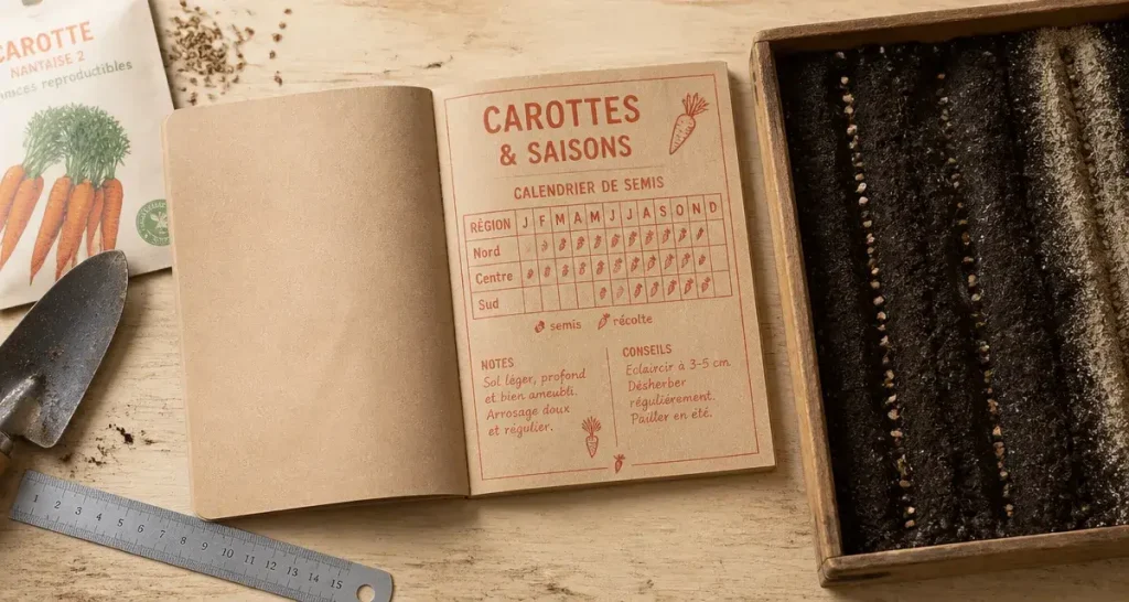 Quand semer les carottes : calendrier des semis, graines et terreau