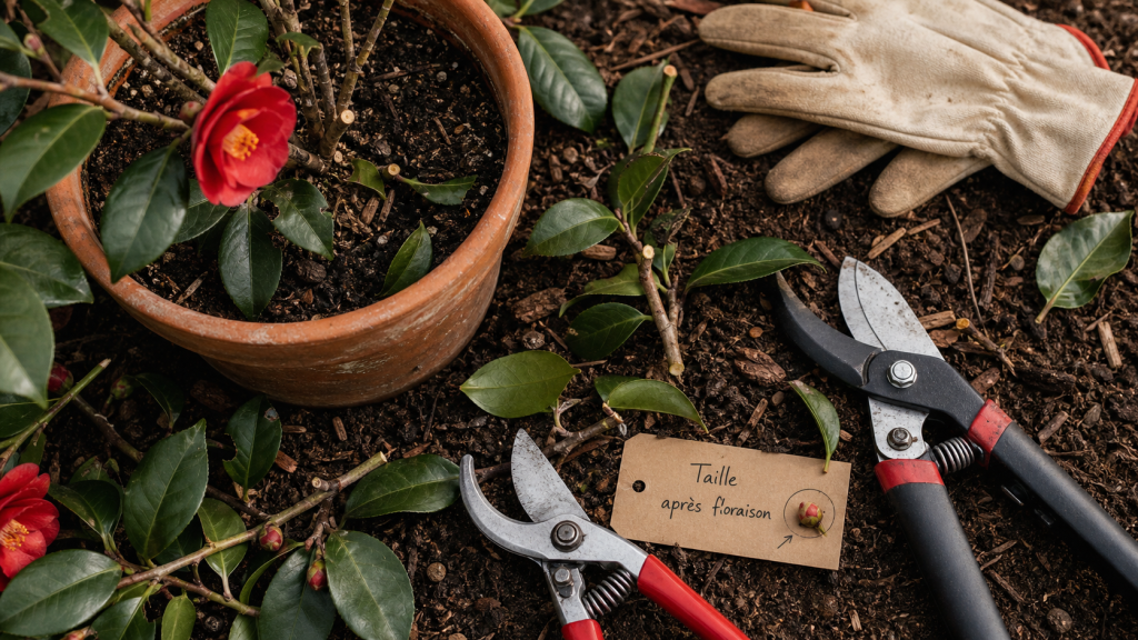 Quand tailler camelia : coupe après floraison, sécateur désinfecté