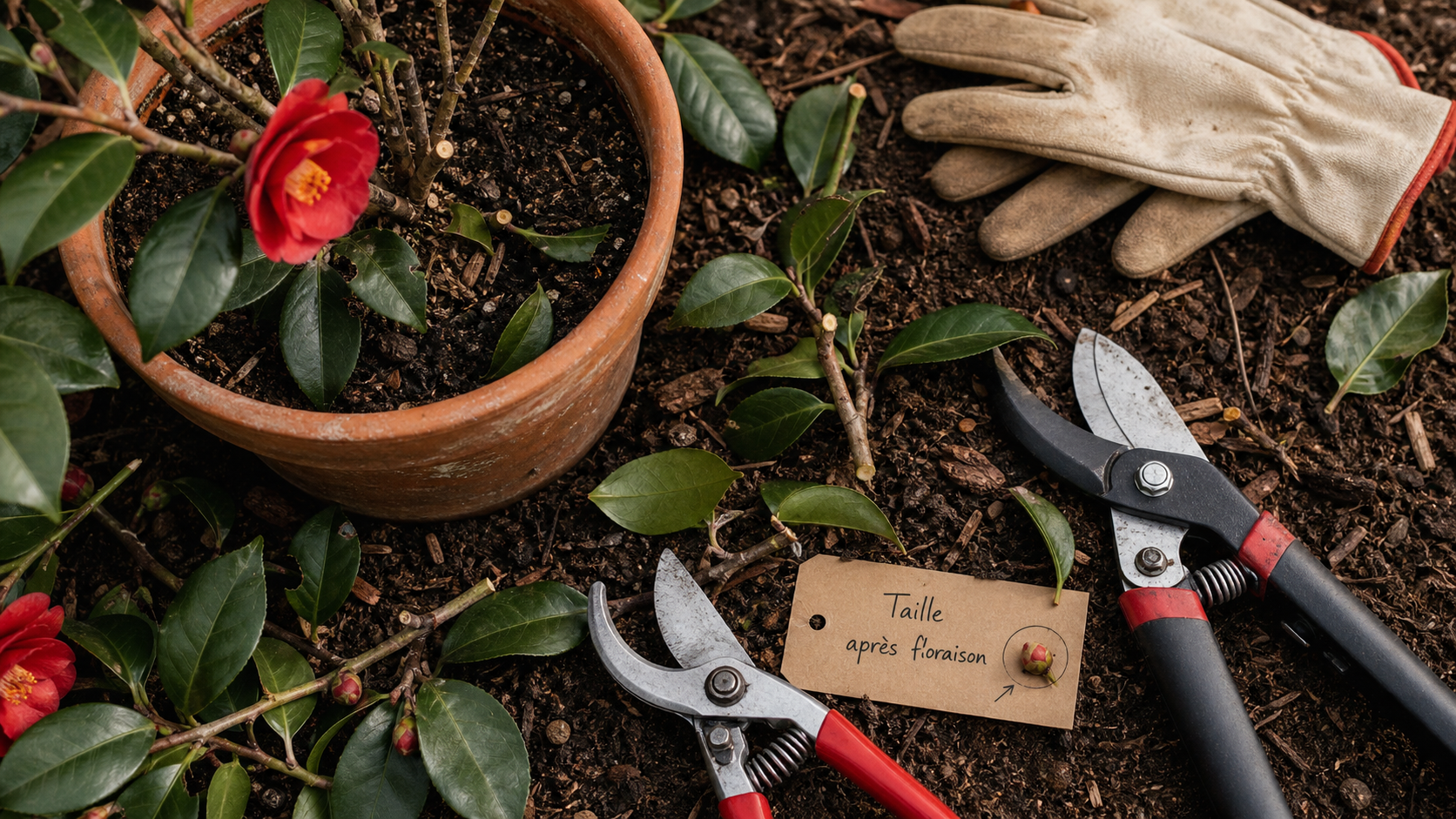Quand tailler camelia : coupe après floraison, sécateur désinfecté