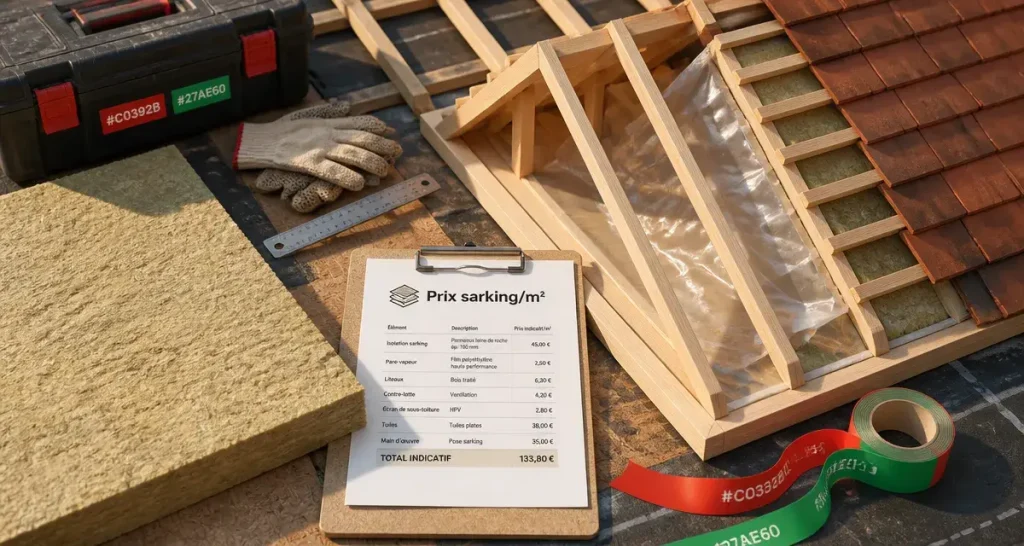 Prix sarking au m² pour isoler la toiture