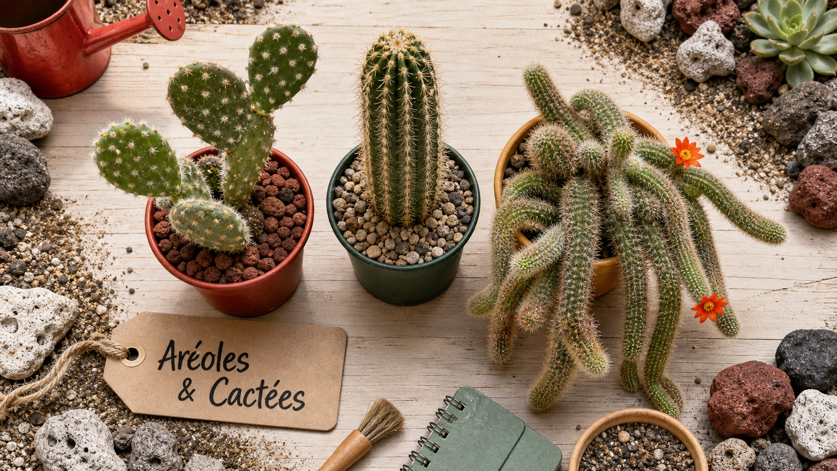 Cactaceae : aréoles laineuses et tiges succulentes d’un cactus