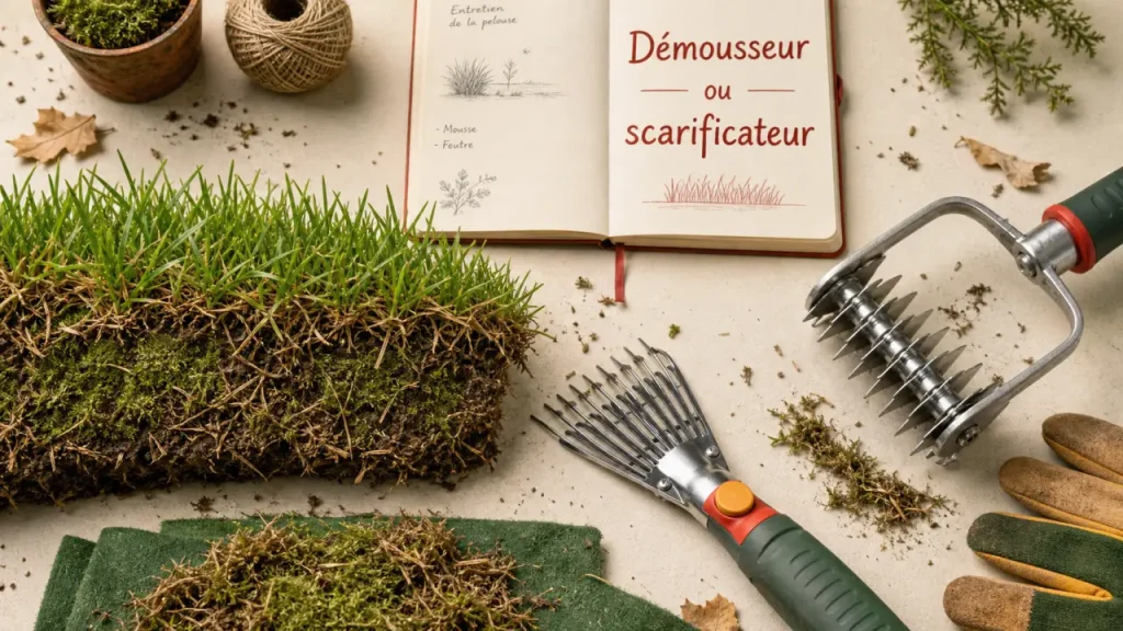 Mousse de surface ou gazon étouffé : démousseur ou scarificateur ?