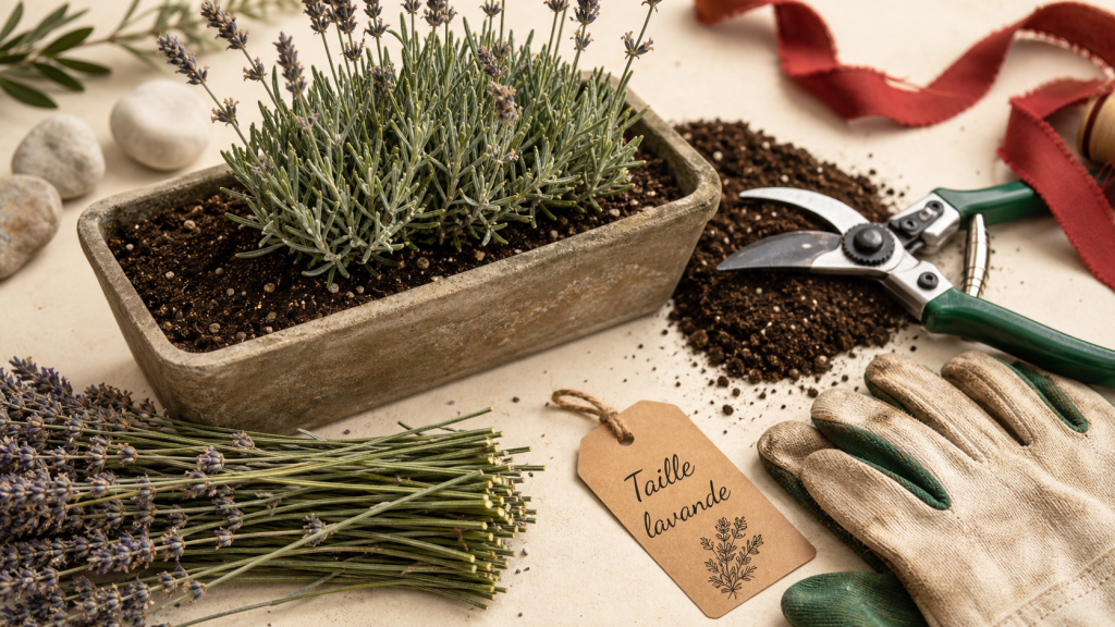 Quand tailler la lavande : taille en août-septembre ou mars-avril, sécateur sur touffe.