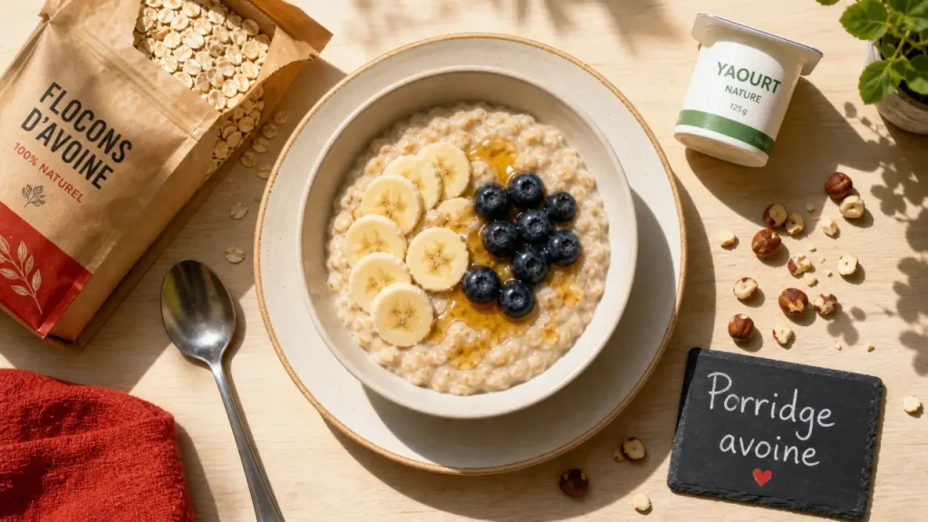 Que faire avec des flocons d avoine : porridge banane et miel en photo