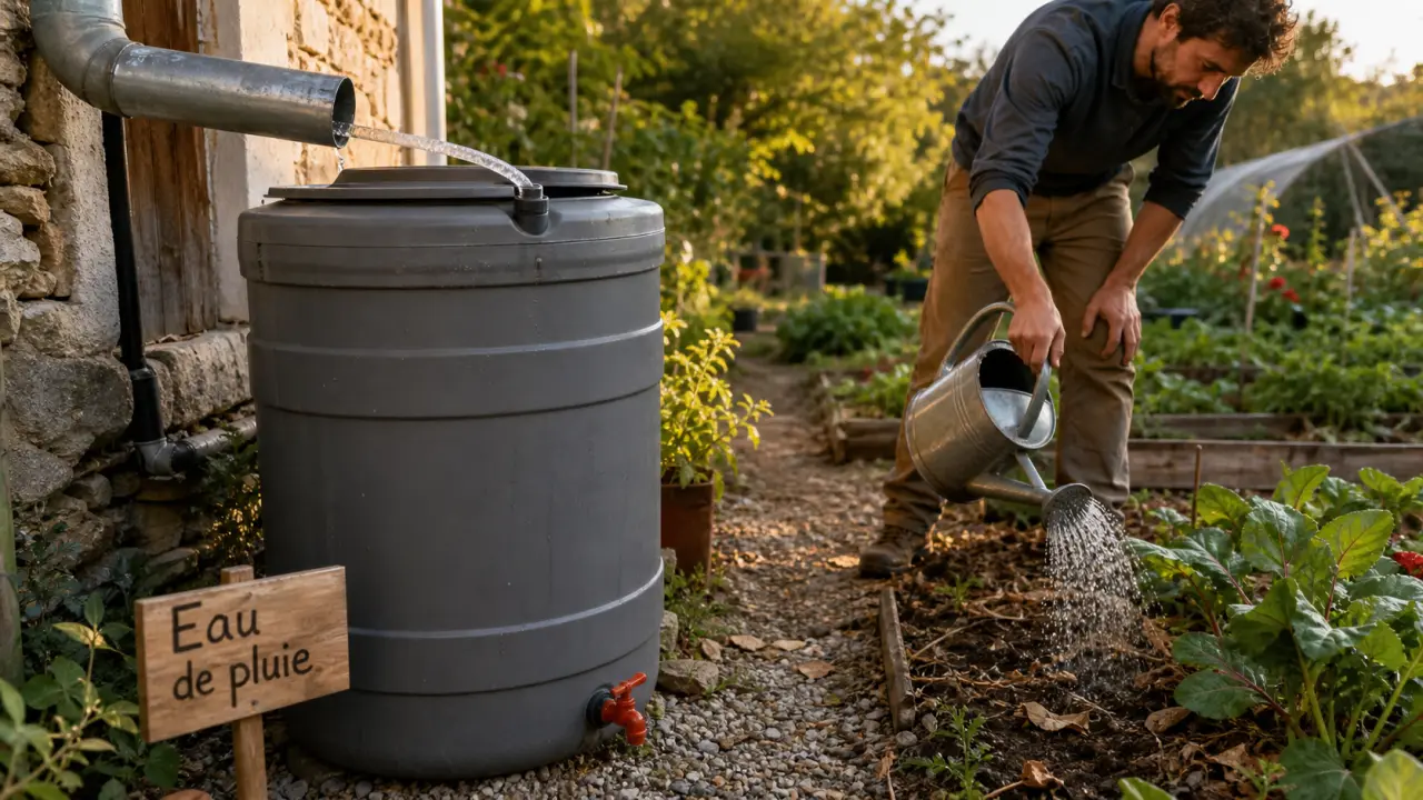 Récupérer l’eau de pluie au jardin : cuve et arrosage au potager