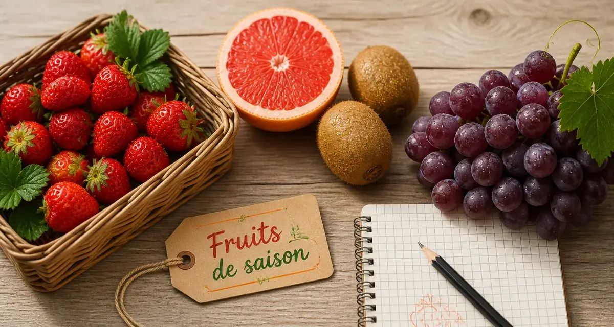 Saisonnalité des fruits : étal de marché, fruits de saison