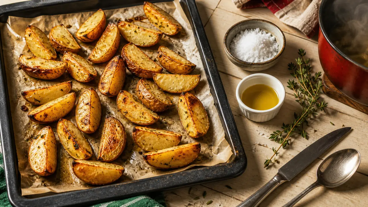 Cuire des pommes de terre au four : quartiers rôtis croustillants