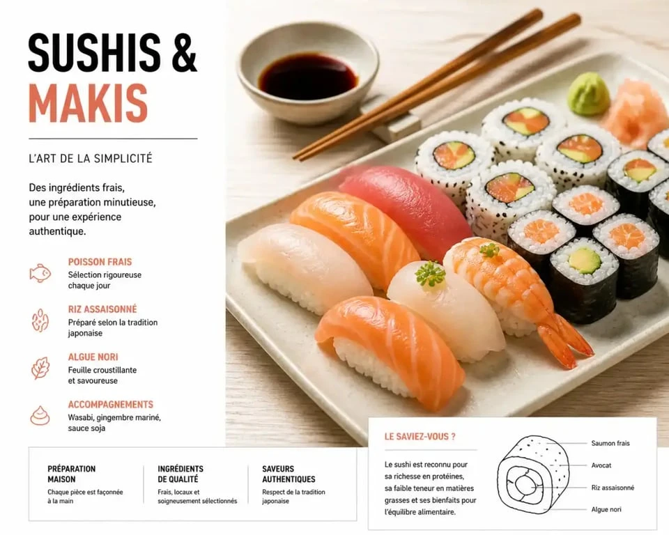 Assiette de sushis et makis faits maison pour illustrer la recette de comment faire des sushi
