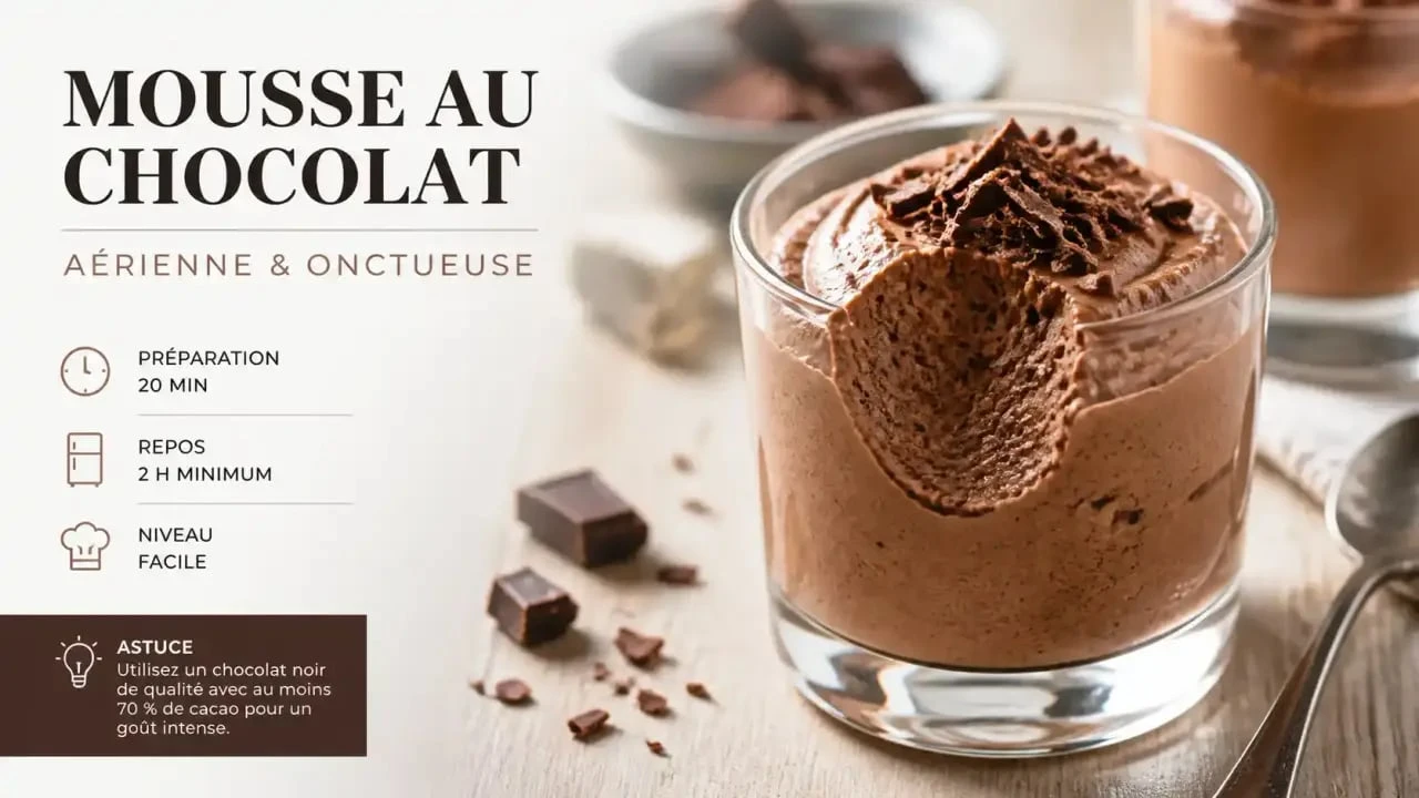 Mousse au chocolat magique réalisée au Thermomix pour un dessert dernière minute gourmand