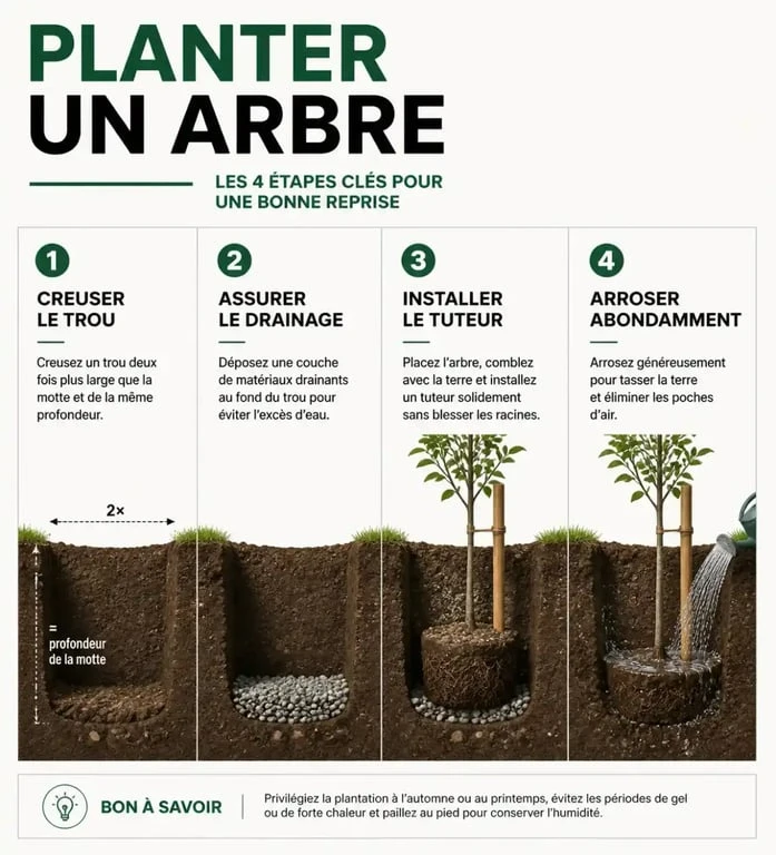 Guide étape par étape pour réussir la plantation d'un arbre a planter dans son jardin