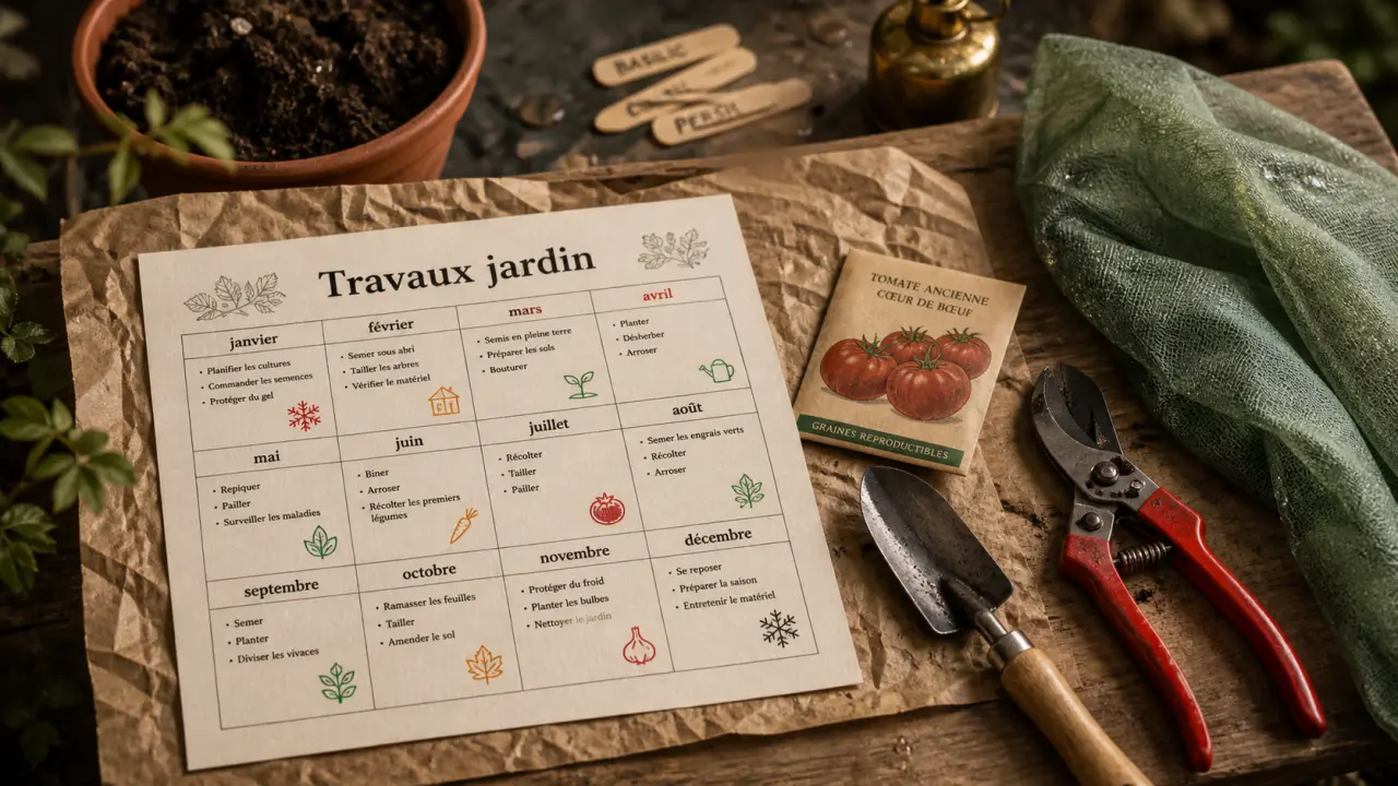 Jardinage calendrier : semer, planter, tailler au bon moment sur 12 mois