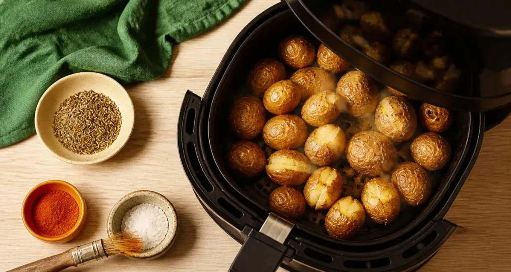 Pomme grenaille air fryer croustillantes, dorées et fendillées