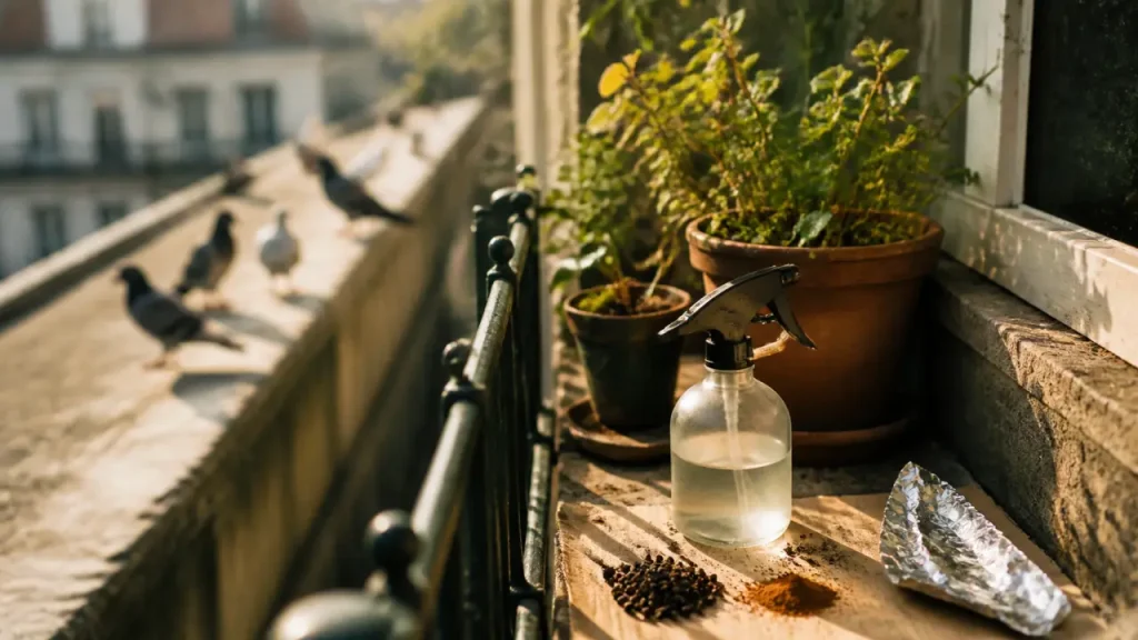 Faire fuir les pigeons naturellement, oui, mais pas avec le vinaigre seul