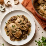 Recette paupiette de poulet à la crème et aux champignons, sauce onctueuse