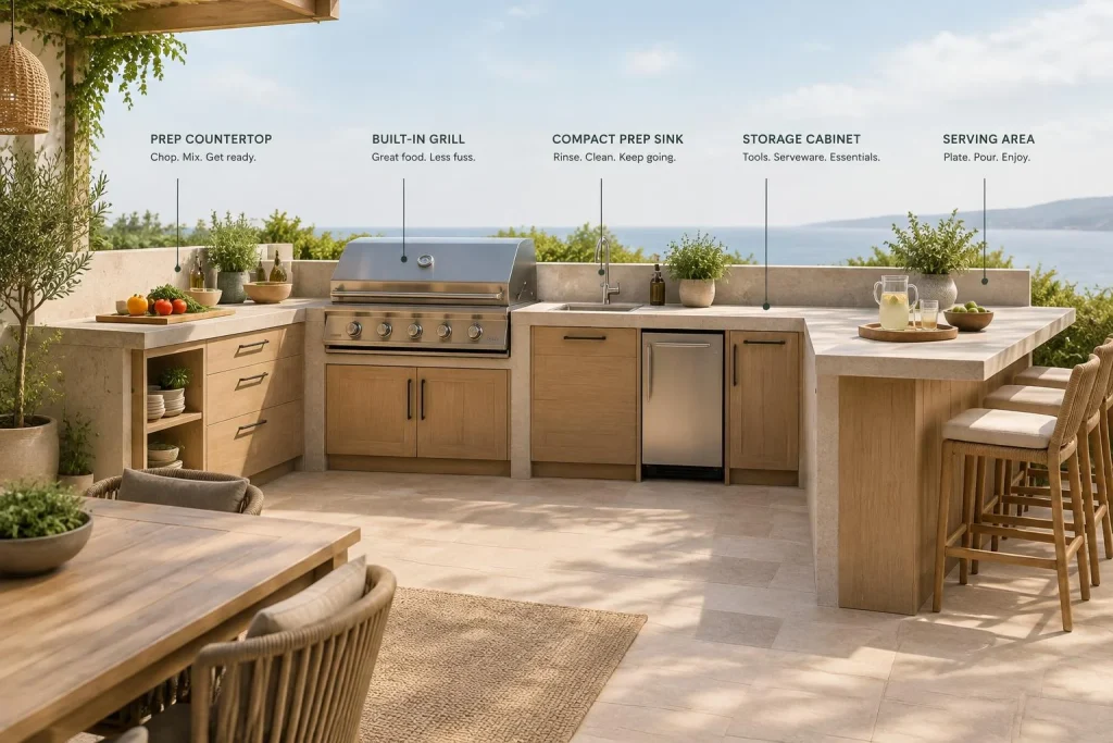 Cuisine d’été fonctionnelle : emplacement, réseaux, budget