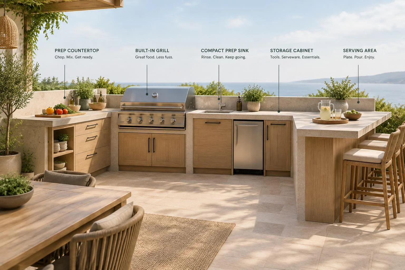 Cuisine d’été fonctionnelle : emplacement, réseaux, budget