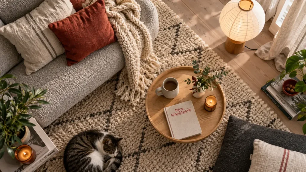 La déco scandinave cocooning réchauffe le salon grâce à la lumière en strates