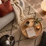 Déco scandinave cocooning : salon chaleureux, lumière en strates
