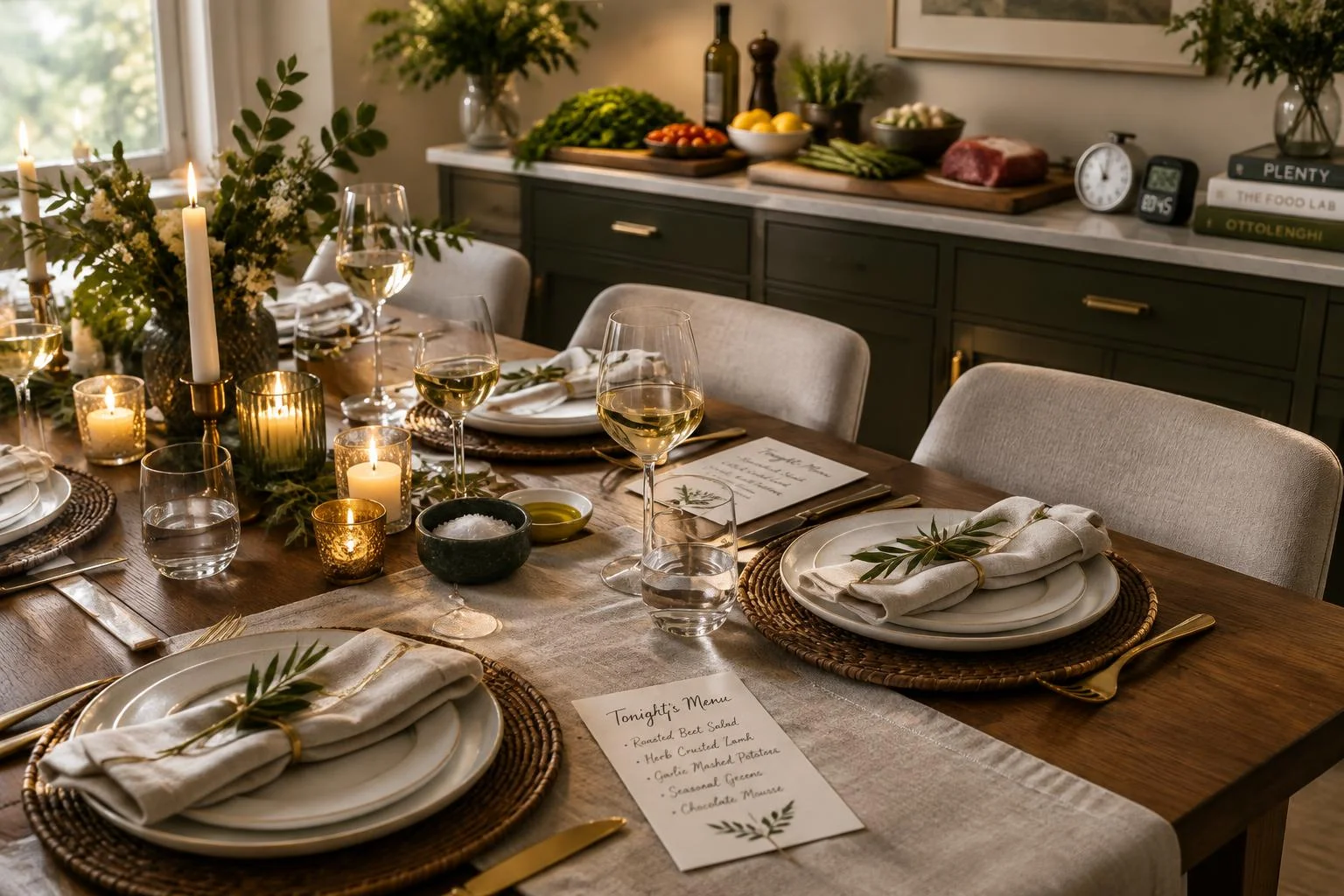 Dîner gastronomique chez soi : menu anticipé et service fluide